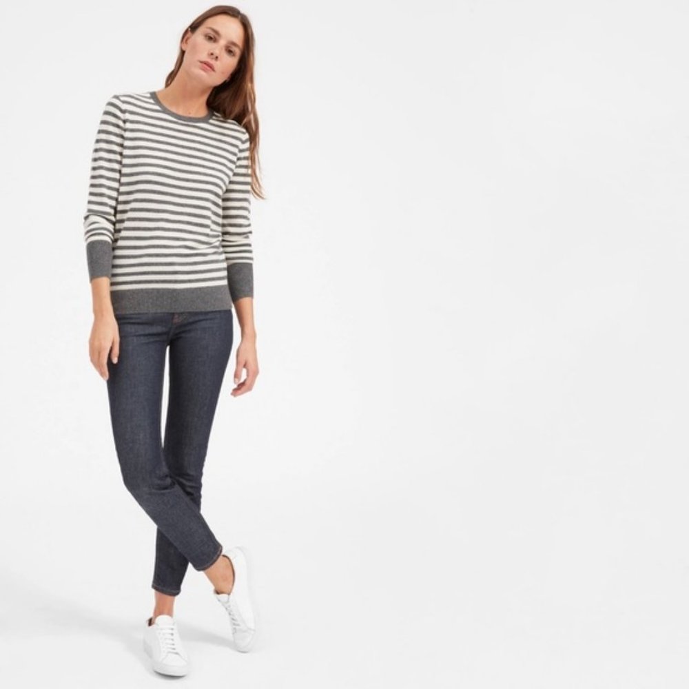 Everlane Cashmere Crew Neck Striped Sweater